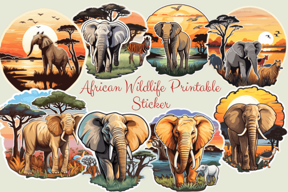 Download African Wildlife Printable Sticker - Wild Collection
