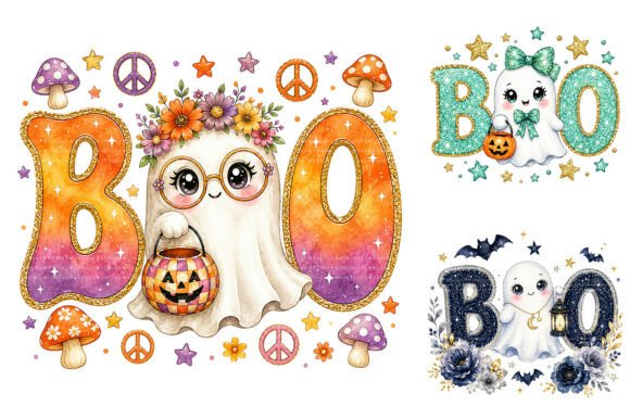 Download Cute Boo Ghost Sublimation PNG Bundle - Premium Resources