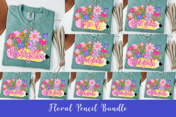 Download Hand-painted Floral Pencil School Grade Bundle - Paint Collection