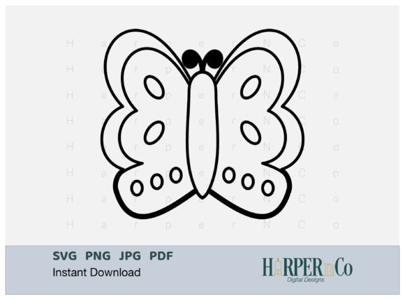Download BUTTERFLY OUTLINE 6 SVG PNG Cut EPS File - Premium Bundle