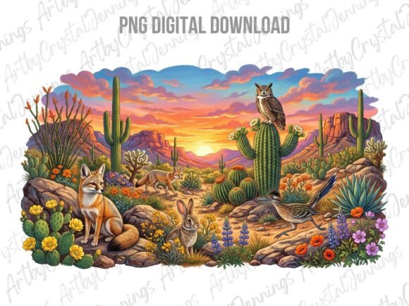 Download Desert Wildlife Animal Sunset PNG - Animal Collection