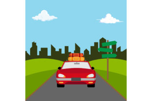 Download Holiday Trip by Car Flat Design - Car flat design Collection